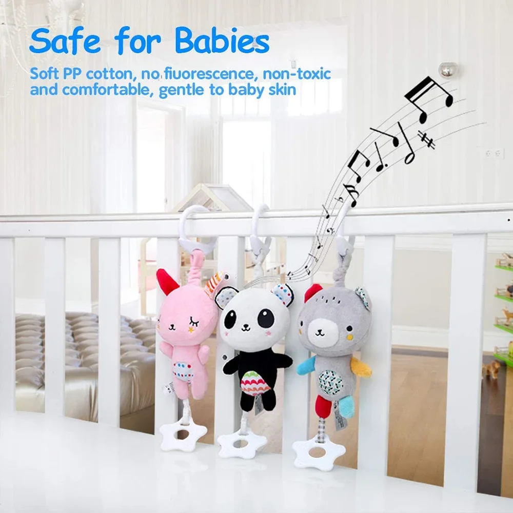 Stroller Car Seat Crib Baby Hanging Baby Rattles with Teethers Soft Plush Toys Development Infant for Newborn Gifts