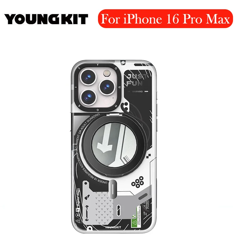 

YOUNGKIT Magnetic Bracket Case For iPhone 16 Pro Max Micro Matte Back Cover Case for iPhone 16 Pro