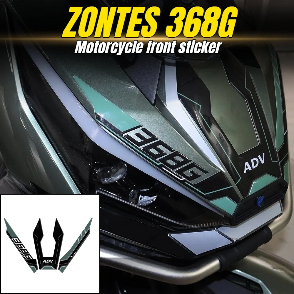 Compatible with ZONTES 368G accessories, motorcycle stickers, 3D stereoscopic front decals, waterproof and scratch-resistant.