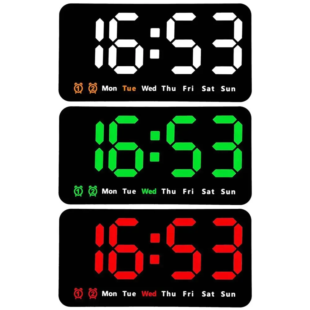 

LED Digital Wall Clock With 2 Alarm Large Display Alarm Clock For Living Room Office Classroom Gym Shop Decor Room Home Decor