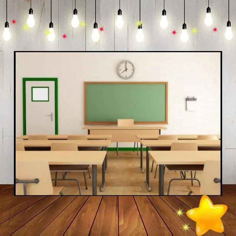 Welcome School Classroom Colorful Wood Wall ABC Surprise Custom Birthday Backdrop Background Freedom Photography Backdrops