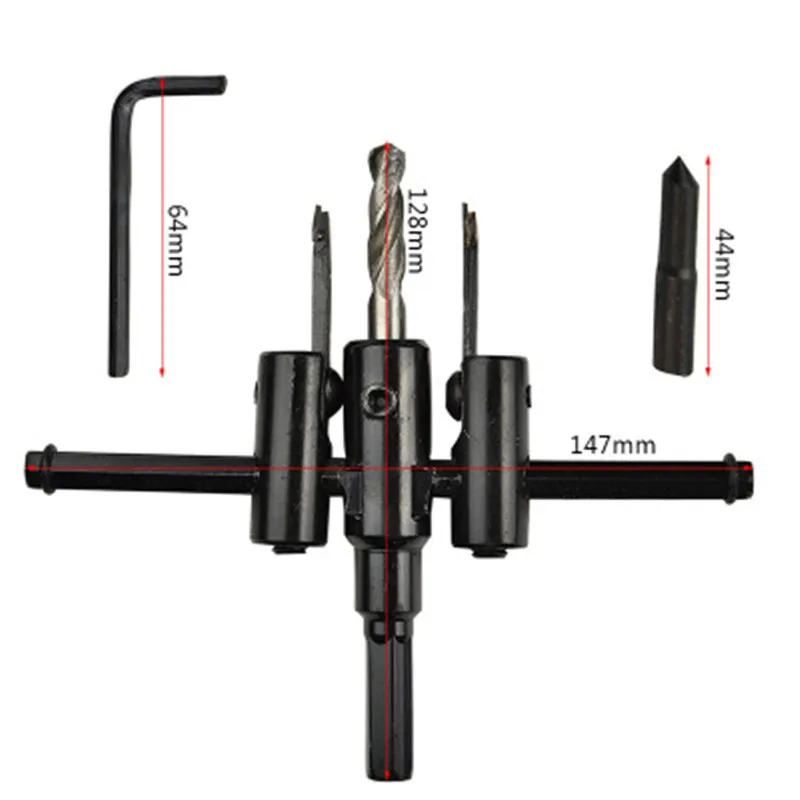 Cortador de agujeros circular ajustable de 30-120/200/300mm, broca para paneles de yeso y madera, hoja de corte redonda, herramienta de bricolaje tipo avión