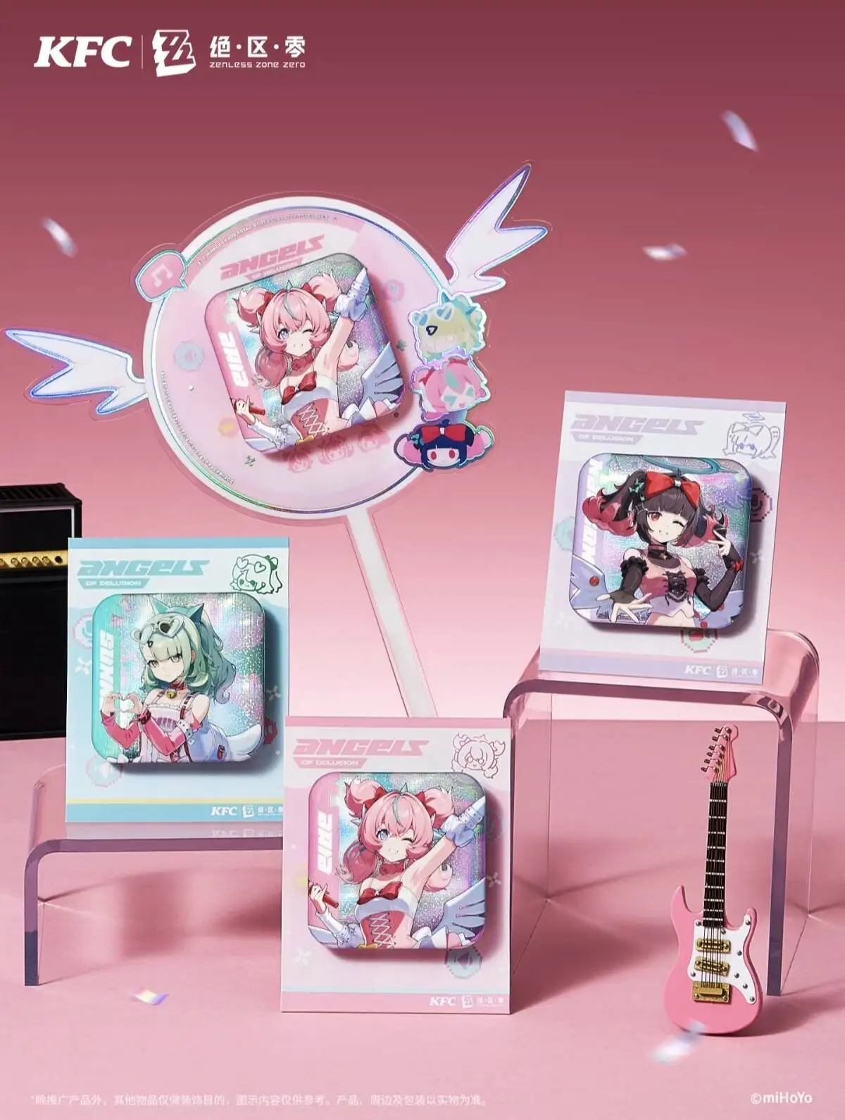 [Official Collaboration] Zenless Zone Zero X KFC 2026 NEW Collab Nangong Yu Aria Sunna Badge Pendant Folding Bag Acrylic Stand view 5