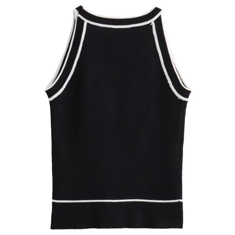 TRAF Sweaters For Women Short Off Shoulder Black Sweaters Summer Knitwear Lady Sweater Crop Knit Halter Neck Cozy Pullovers 2024