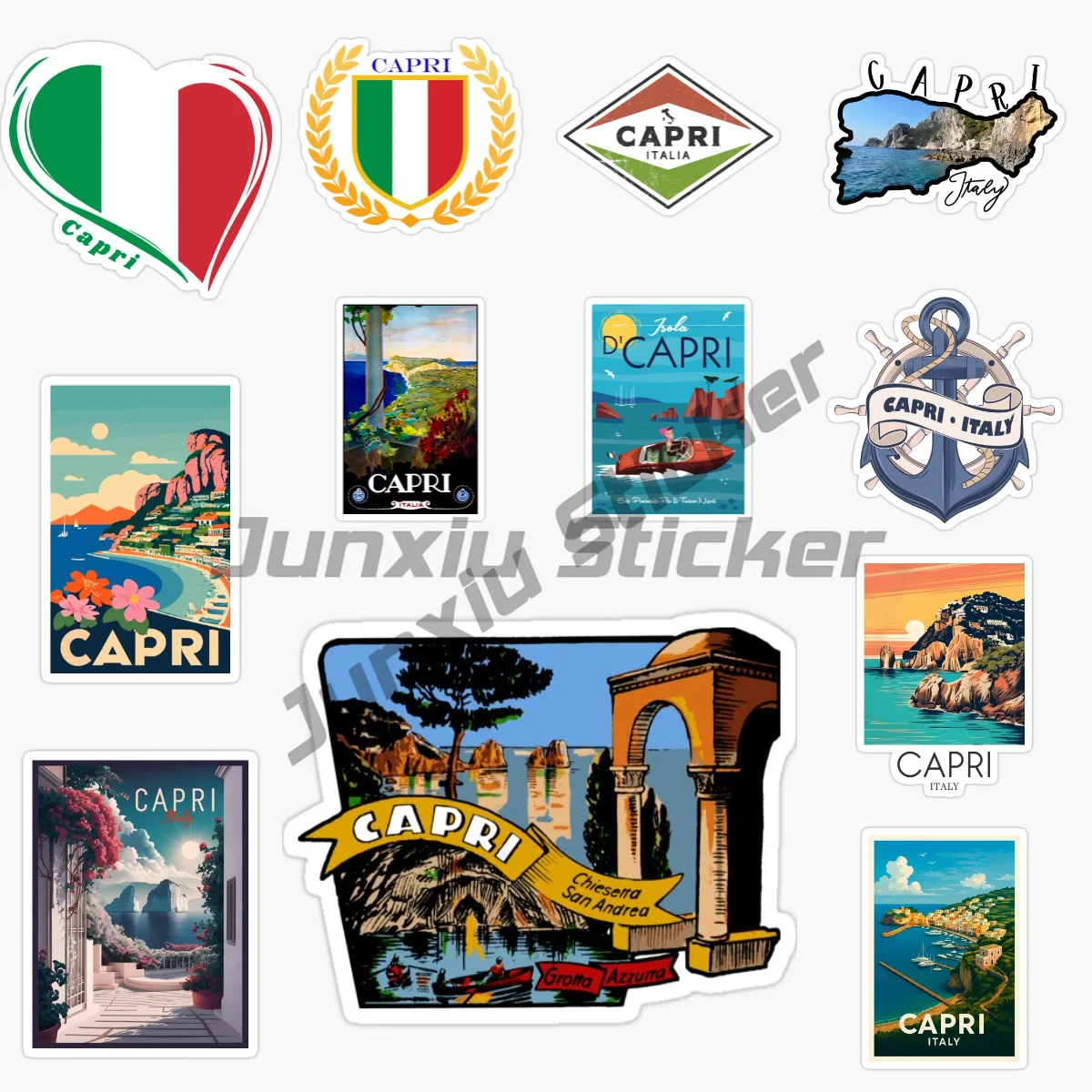 

CAPRI ITALY Landscape Car Sticker Self Adhesive Car Truck Van Bumper Window Laptop Cup Wall Camping Stuff Accessory PVC Decal