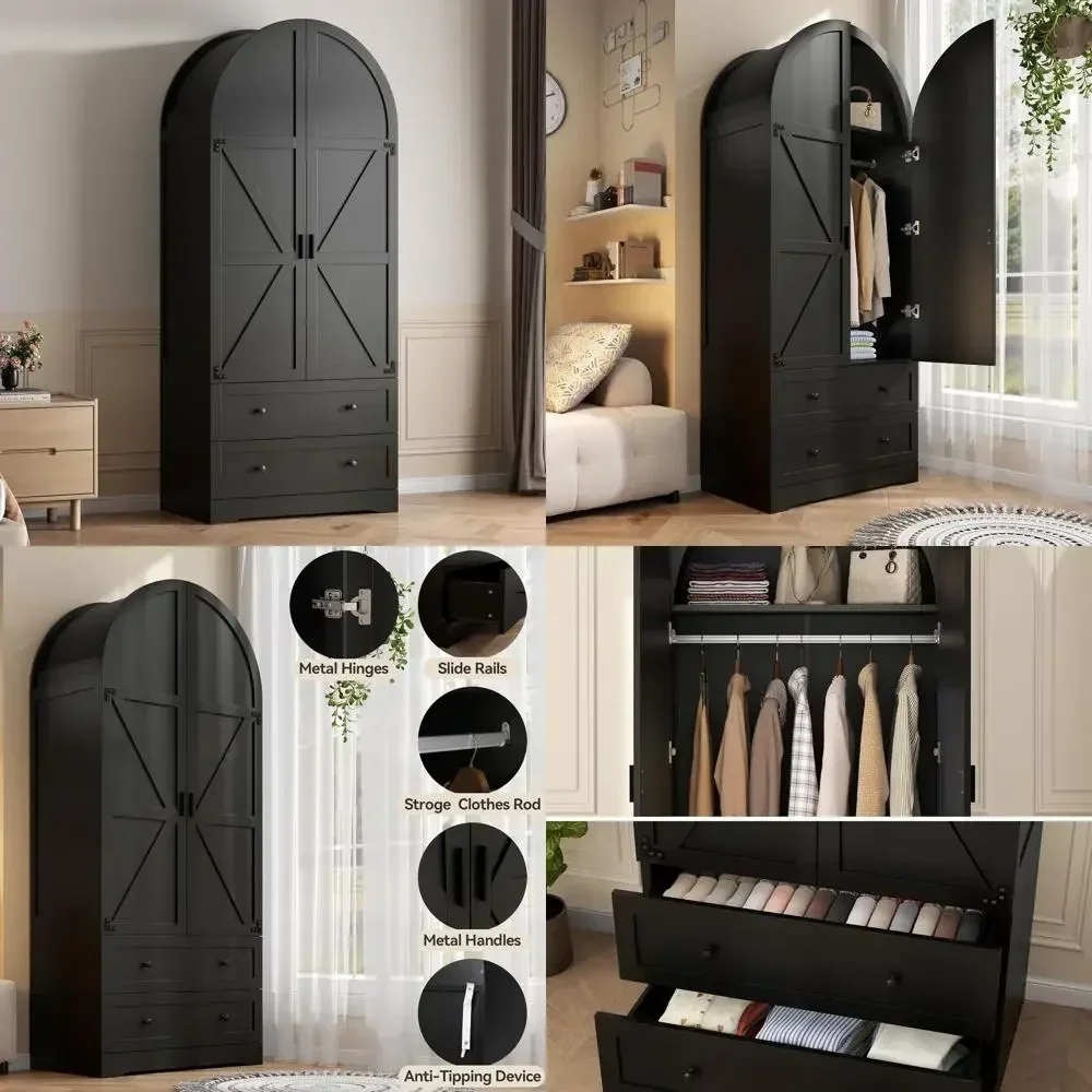 74.8" Black Armoire…