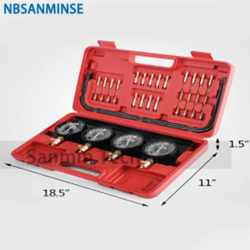 NBSANMINSE SMT11 28Pcs Fuel Vacuum Carburetor Carbon Synchrometer Balance Sheet Kit Engineer Application Tools