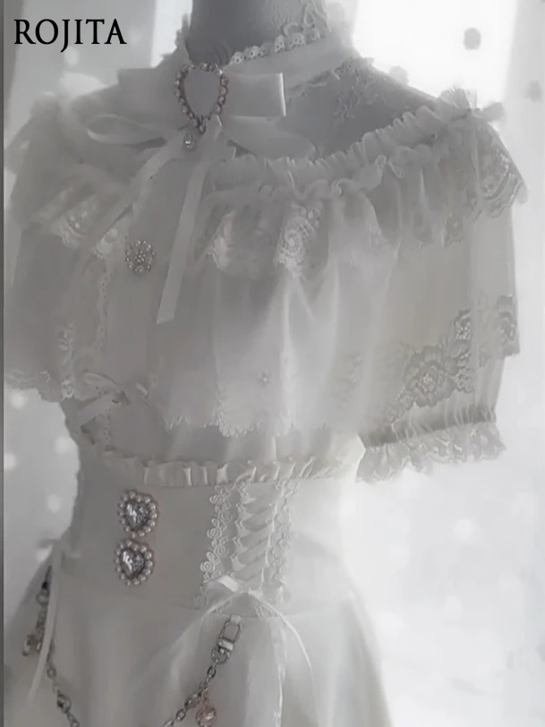 

Mine Series, универсальный топ в японском стиле в стиле Лолиты, милая кружевная рубашка-накидка для девочек, женская длинная блузка с короткими рукавами для тяжелой промышленности