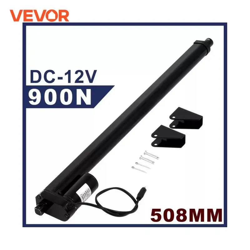 VEVOR 12V Linear Actuator 500mm Stroke Linear Drive Electric Motor Linear Motor Controller W/ Mounting Bracket 900N For Home Use