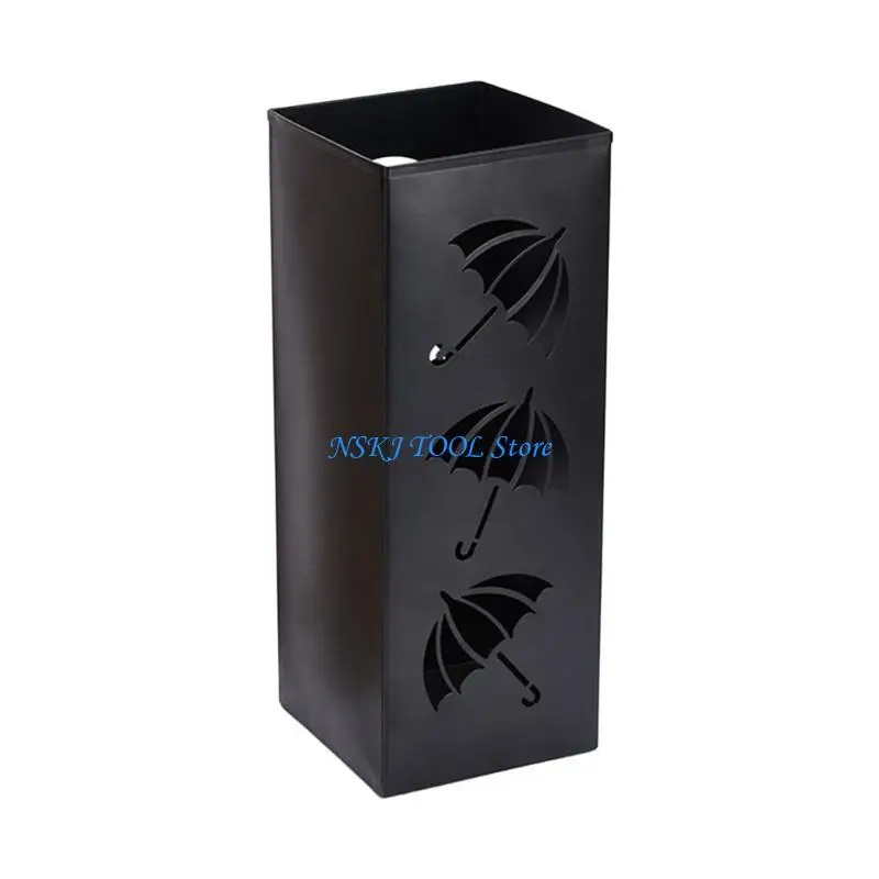 

L8RC Квадратное ведро для зонта с металлической отделкой, домашний держатель, стеллаж для хранения, пресс-дождь