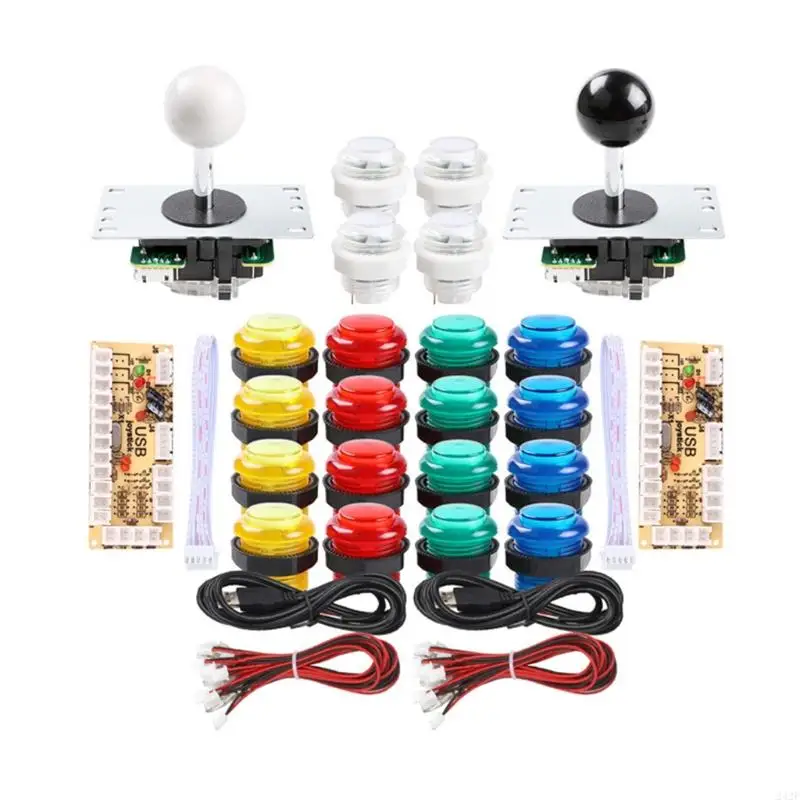 242F 2 Player Arcade Games DIY USB 20 LED Arcade Buttons Joystick Game Kits Delay for Teens