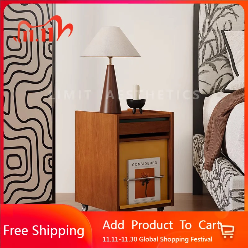 トレンディなユニークなベッドサイドテーブル木製引き出しモダンな北欧ナイトスタンド収納中国リブレロメサデカベセイラガーデン家具セット