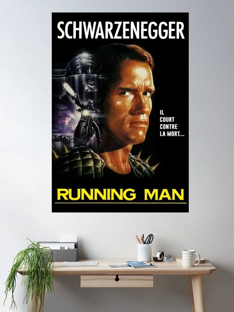 

The Running Man - Movie Film Canvas Poster Print, Home Decor Wall Art Painting