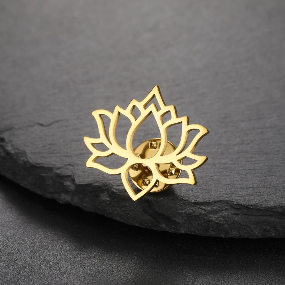 Dawapara Mandala Lotus Blume Frauen Brosche Anstecknadel Buddhismus Spiritueller Schmuck Mode Edelstahl Zubehör – Detail 9