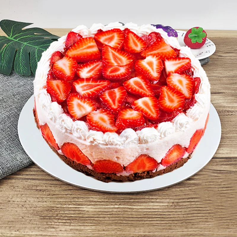 Silberbeschichtetes rundes Kuchenbrett, Durchmesser 10–33 cm, erhältlich, Kreis, Kartonbasis, Desserttablett, Mousse-Kuchendekorationszubehör – Detail 5