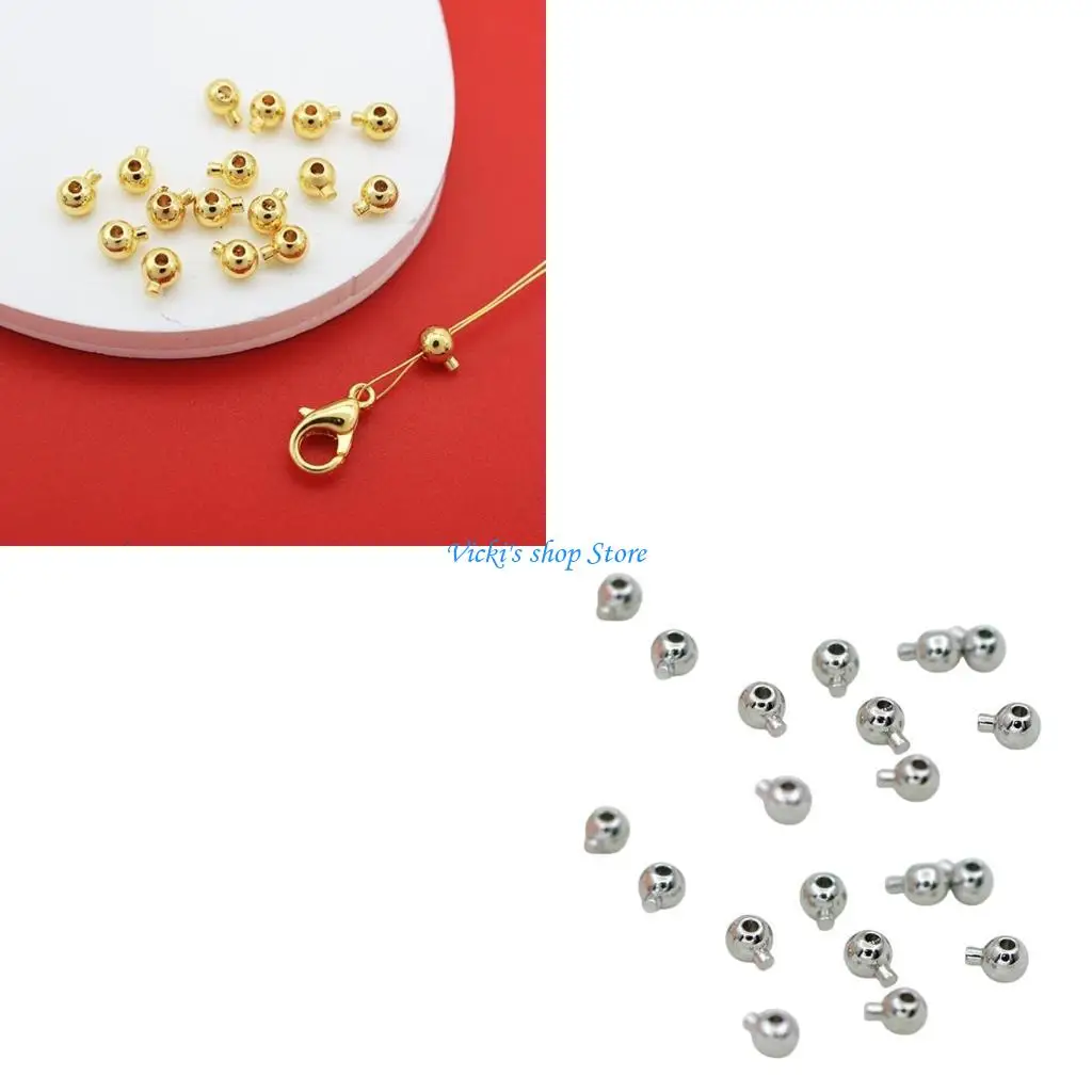 

20 шт., набор круглых стопорных бусин, модные металлические бусины-разделители, металлические позиционирующие бусины для для