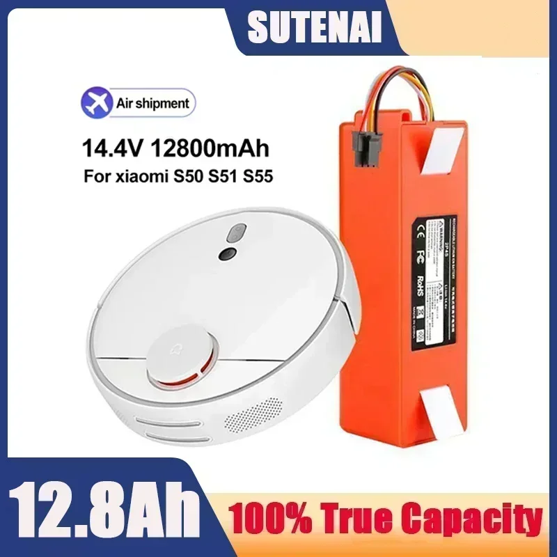 BRR-2P4S-5200S 14,4 V 12800mAh batería de repuesto de aspiradora robótica para Xiaomi Roborock S55 S60 S65 S50 S51 S5 MAX S6 piezas