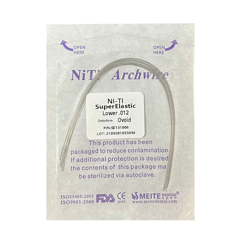 10pcs/pack Orthodontic Dental Super Elastic Oval Form Niti Round/Rectangular Arch Wires Dental Niti Arch Wire Dentist Product