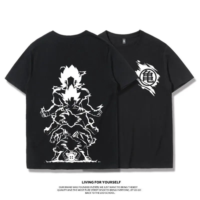 

Футболка Dragon Ball 2025 года Sun Wukong Saiyan, совместная одежда, японская модная брендовая мужская и женская футболка с короткими рукавами и рисунком аниме