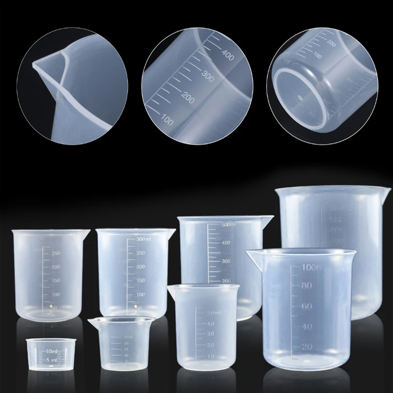 1-50pcs Plastic Graduated Measuring Cup Liquid Container Epoxy Resin Silicone Making Tool Transparent Mixing Cup Tools 20-1000ml