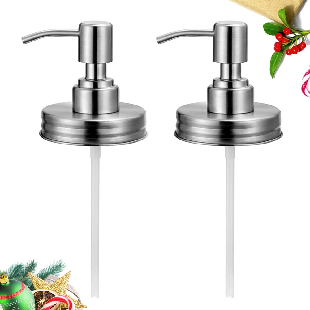 

2PCS Stainless Steel Soap Dispenser Lids Bottle Cover Lotion Dispenser Bathroom Accessories for Room (Silver)