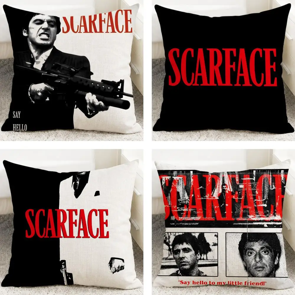 Movie Scarface Cushion Cover Cushion Covers Natural Linen Breathable Sofa Bedroom Decor Pillowcase