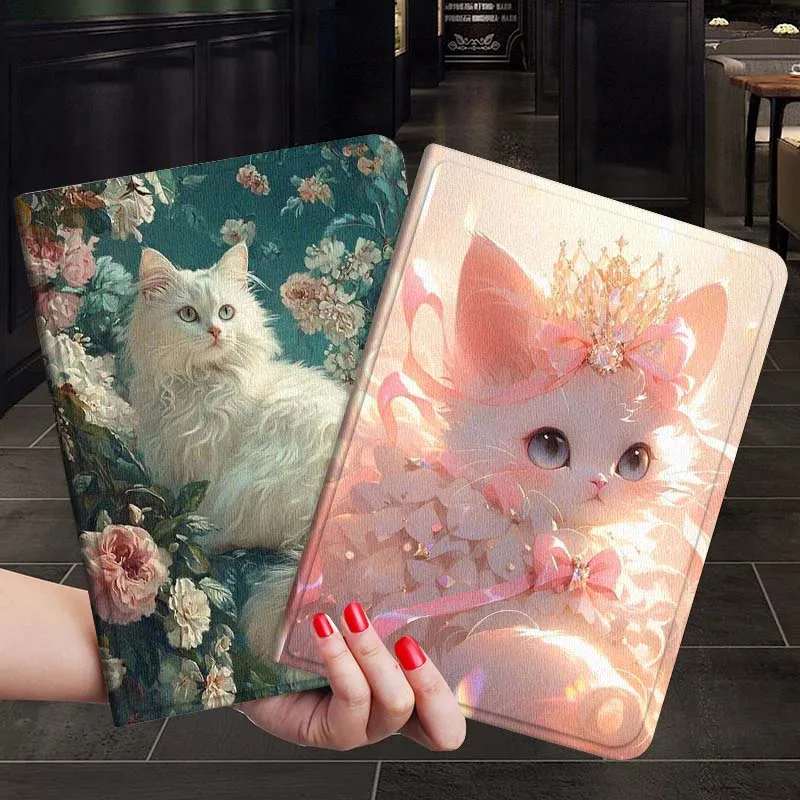 

Cartoon Flower Art Cat For Xiaoxin Lenovo Tab P12 Extreme Legion Y900 Idea Pro GT 12.1 2025 Foldable Tablet Case Gift