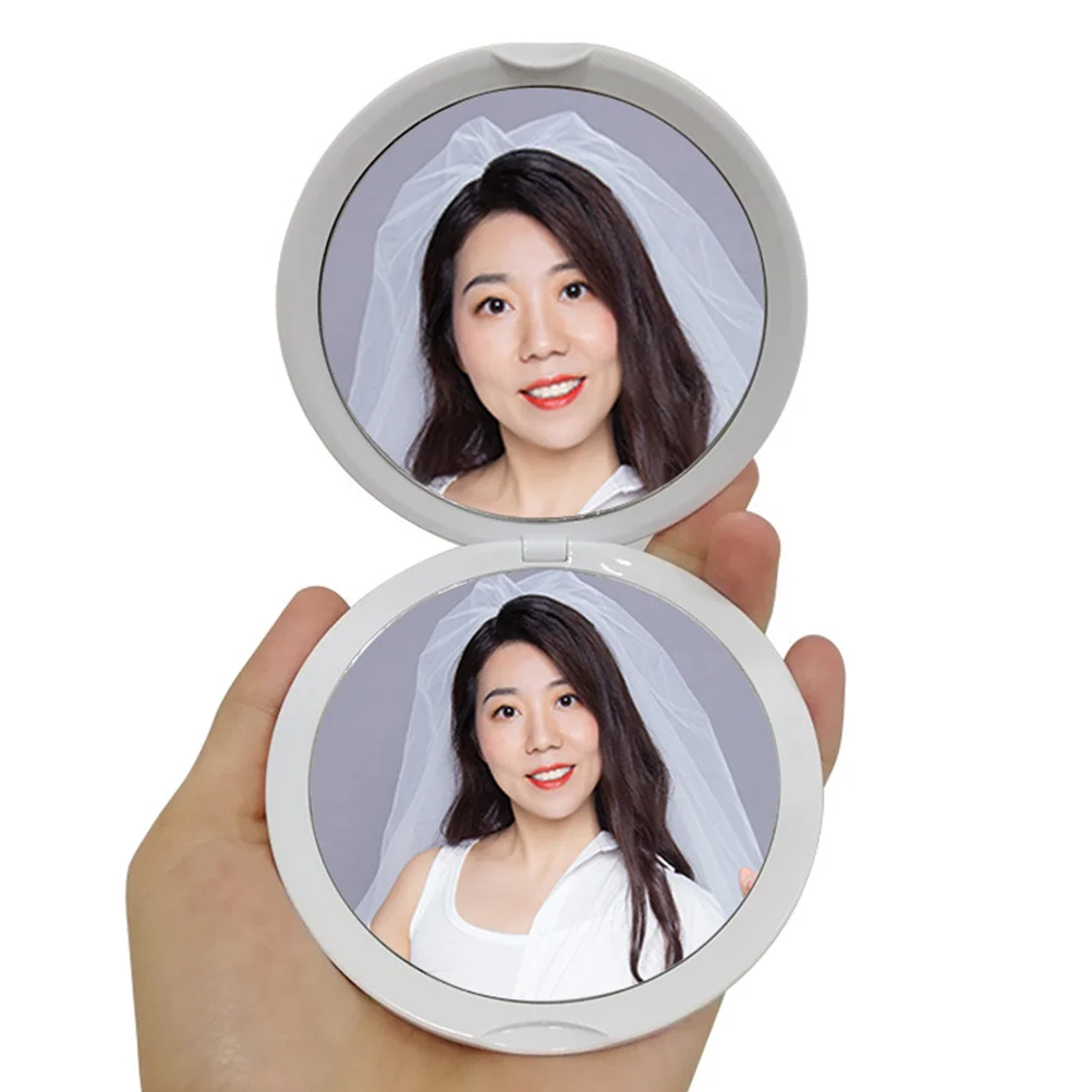 

10 X Mirror Heart Compact Vanity Magnifying Makeup for Women Abs Travel Folding