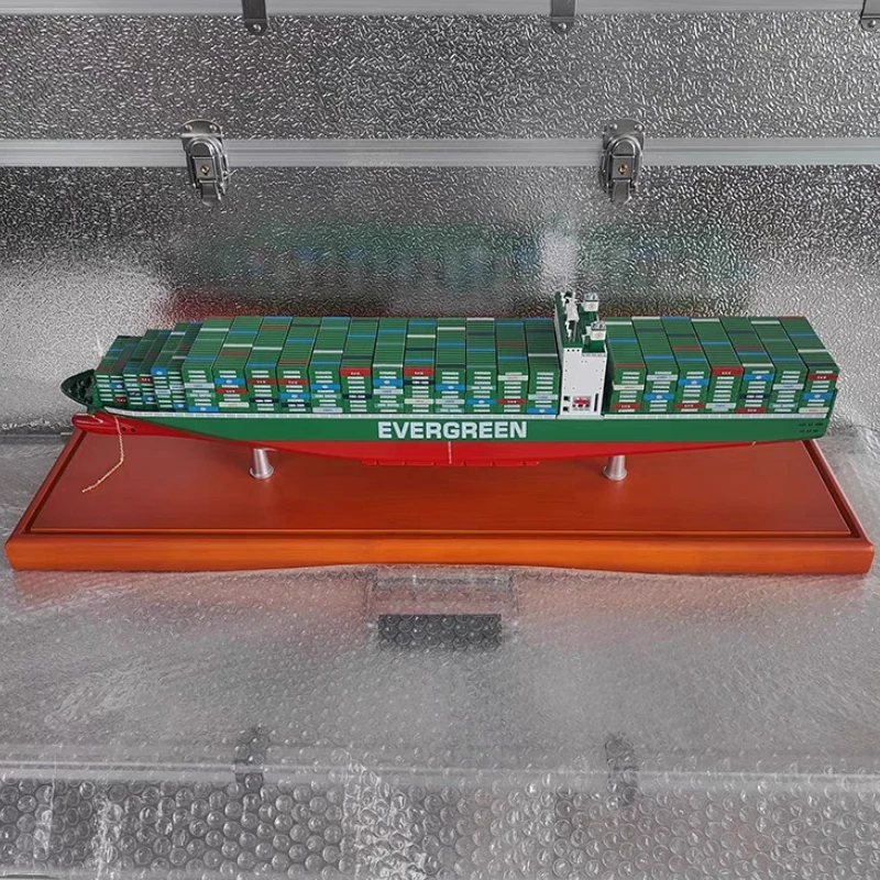 New Finished Shipping Container Ship Model Simulation Alloy Model Ornaments Boat Gifts Ship Commemorative Collection