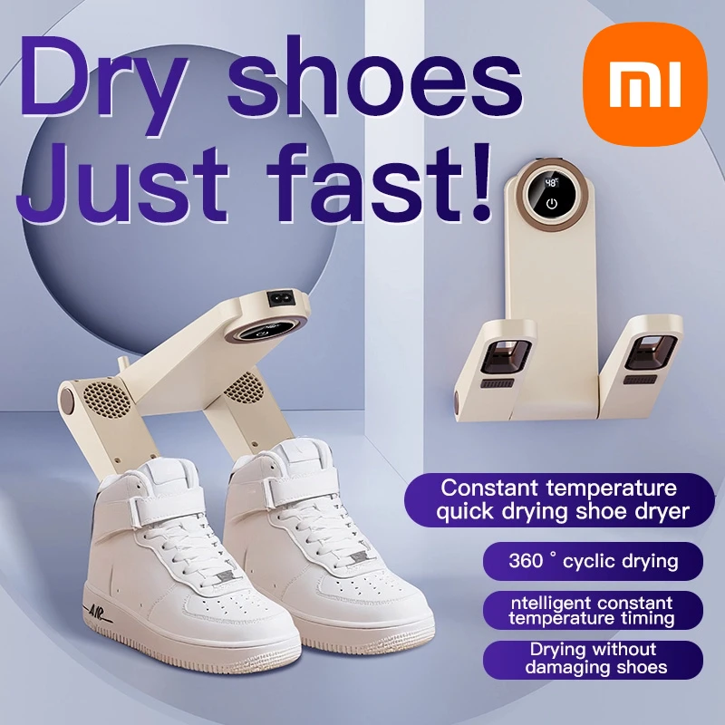 Xiaomi طوي جدار جبل مجفف الأحذية المنزلية درجة حرارة ثابتة سريعة الجافة سخان التعقيم إزالة الروائح الكريهة مجفف الأحذية