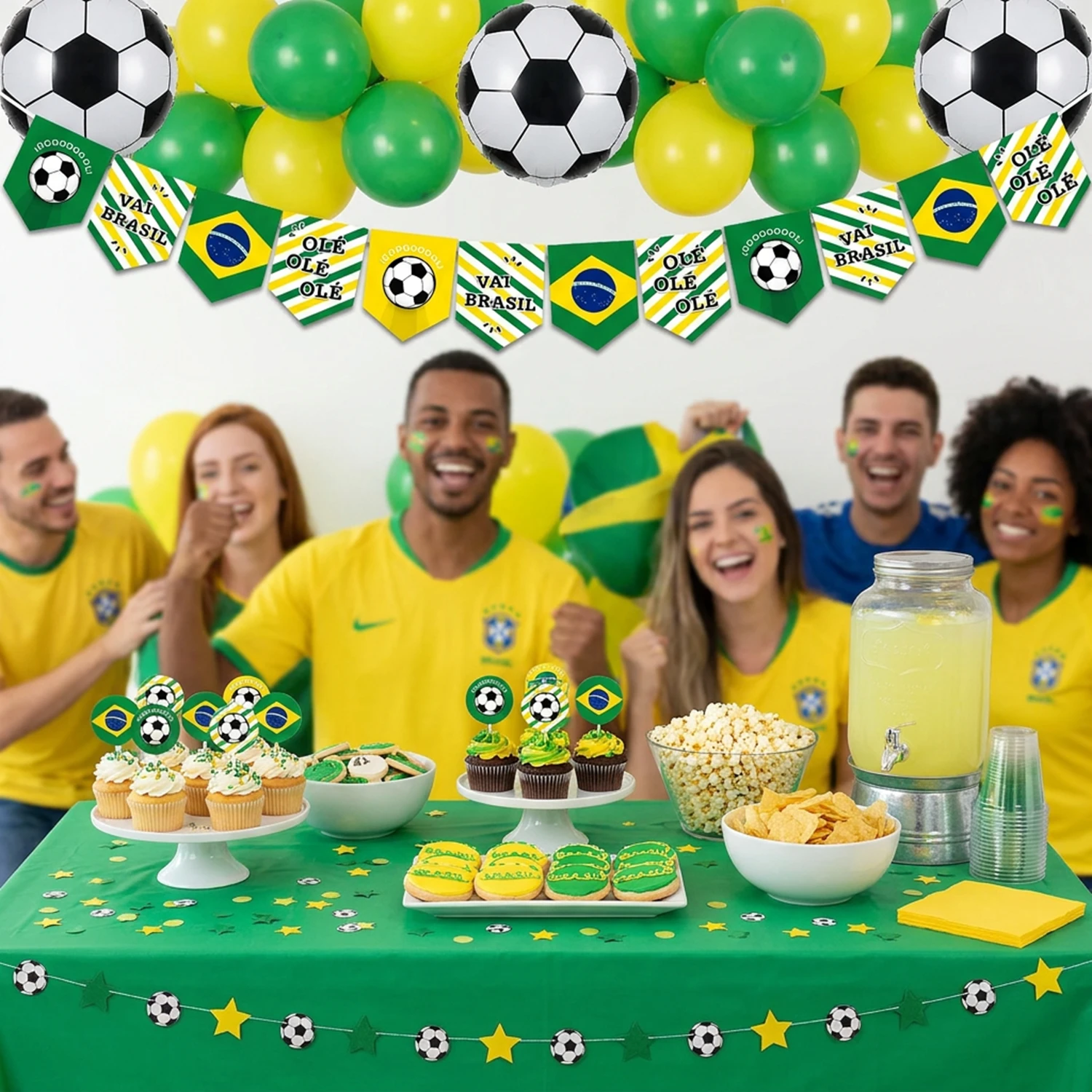 

2026 Soccer Party Decoration Countries Cheer Flag Bunting Banners Football Sports Events Fans Boy Girl Cheer Props Supplies ﻿