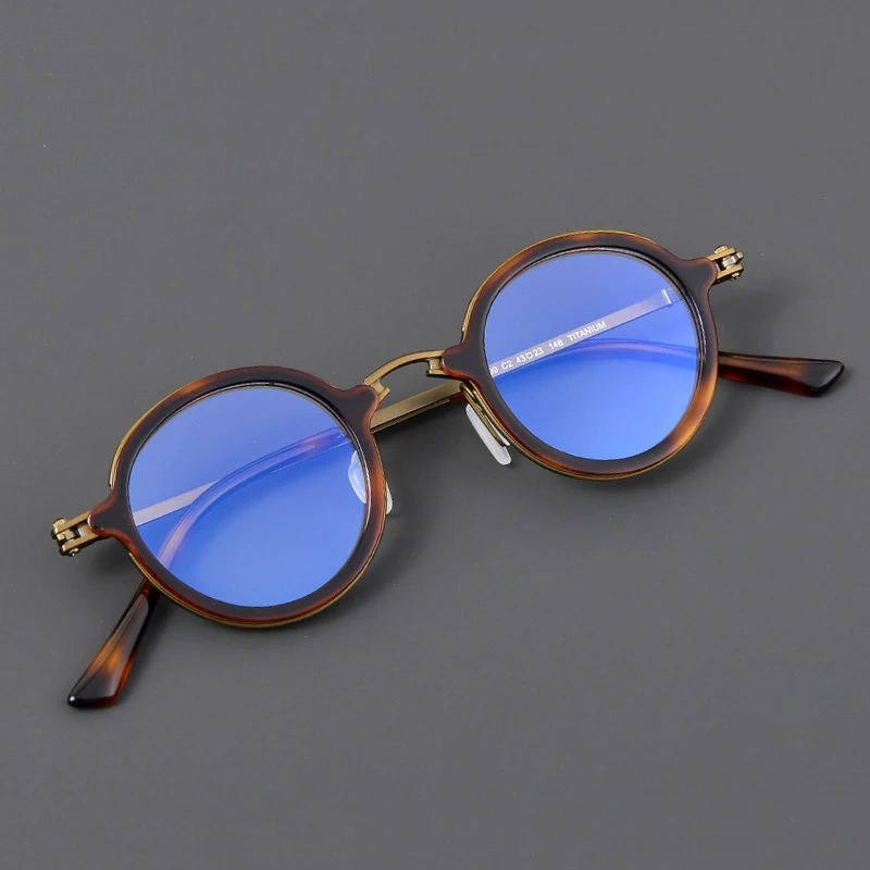 Titanium Round Glasses Frame Retro Prescription Eyeglasses Women Square Eye Glasses for Men Clear Eyewear Spectacles
