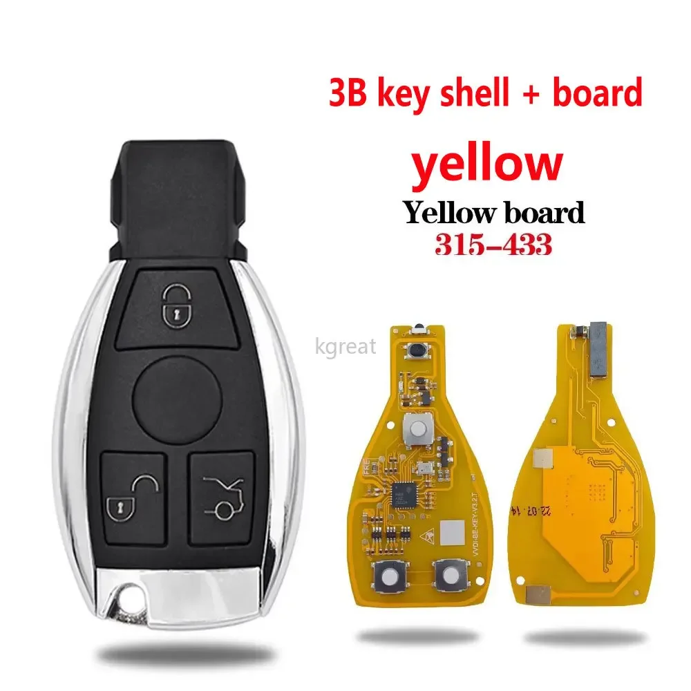 1/5pc Xhorse VVDI BE Key Pro 3/4 Button Car Remote Key 315MHz/433MHz for Mercedes Benz V3.2 PCB Remote Key Chip Improved Version