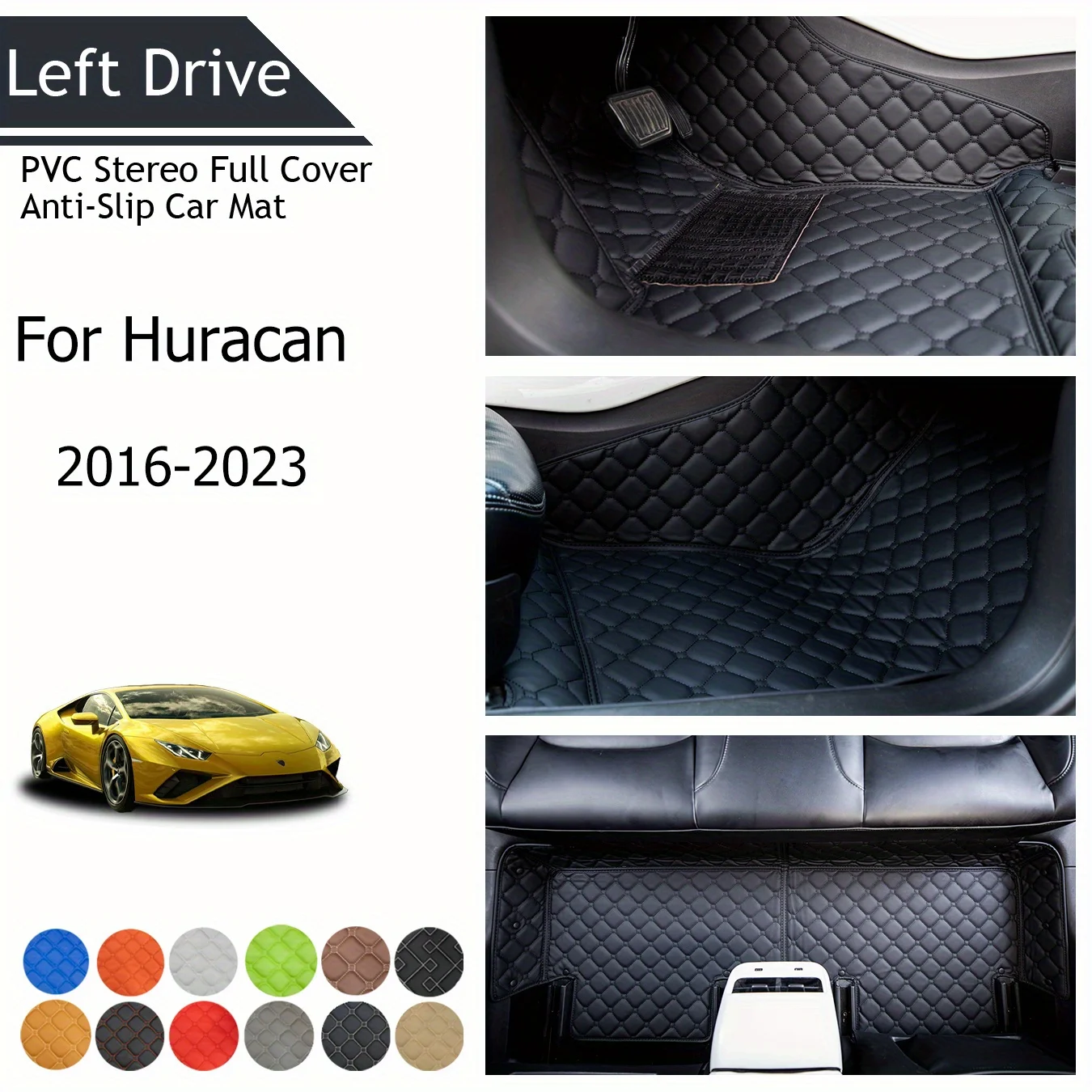 

【LHD】For Lamborghini For Huracan 2016-2023 Three Layer PVC Stereo Full Cover Anti-Slip Car Mat Car Floor Mats Car Accessories