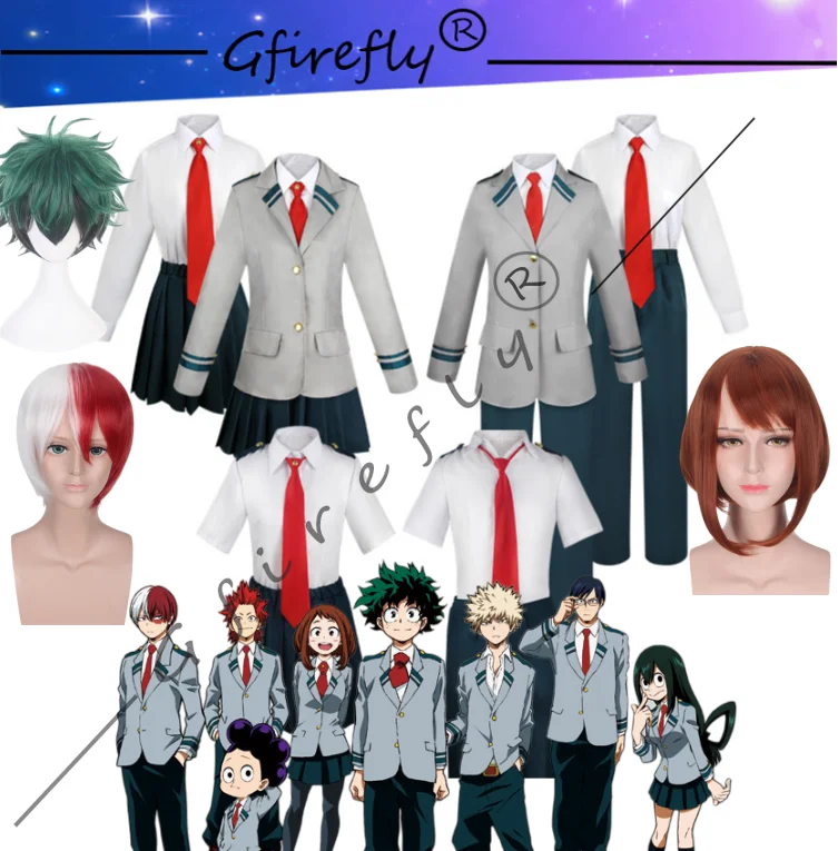 

Anime My Hero Academia Ochaco Uraraka Izuku Midoriya Cosplay Costume The Same Style of School Uniforms for Men and Women