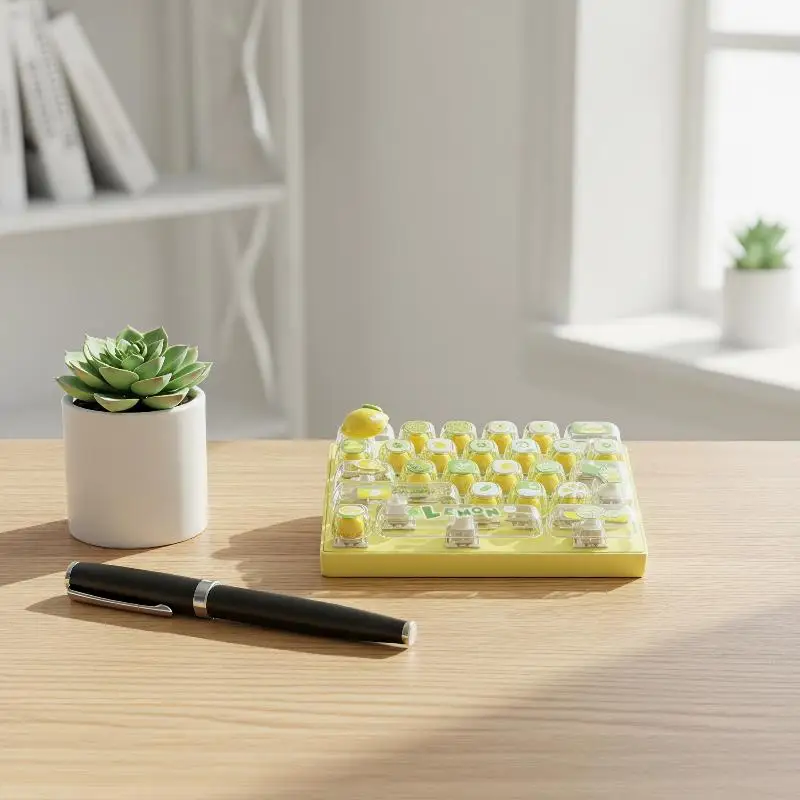 Niedliches Fidget-Tastatur-Spielzeug mit Kirschmotiv, zur Stressbewältigung, mit süßen Cartoon-Motiven, ideal zur Entspannung, für Büro, Freizeit und als Geschenk für Teenager. – Detail 3