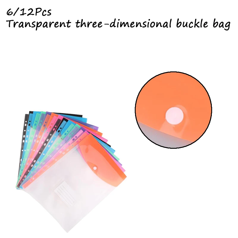 

6/12 Packs A4 Binder Pocket Organizer Folders, Expandable Folders Plastic Envelopes Binder Folders , For School Office Home