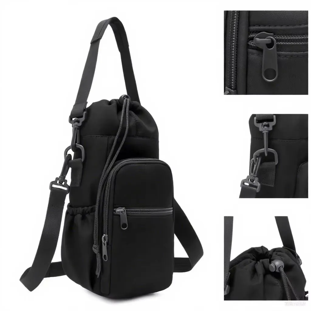 Portable Water Bottle Bag with Adjustable Strap Thermal Mugs Insulated Protective Cover Phone Pocket Outdoor Sports Travel Bag image 2