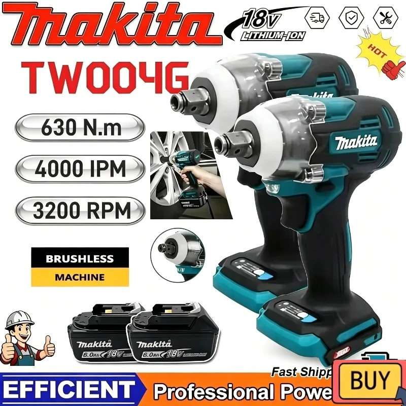 

Бесщеточная отвертка Makita 630N.m TW004G, беспроводная электрическая отвертка, перезаряжаемая дрель-шуруповерт, инструмент для аккумулятора 18 В