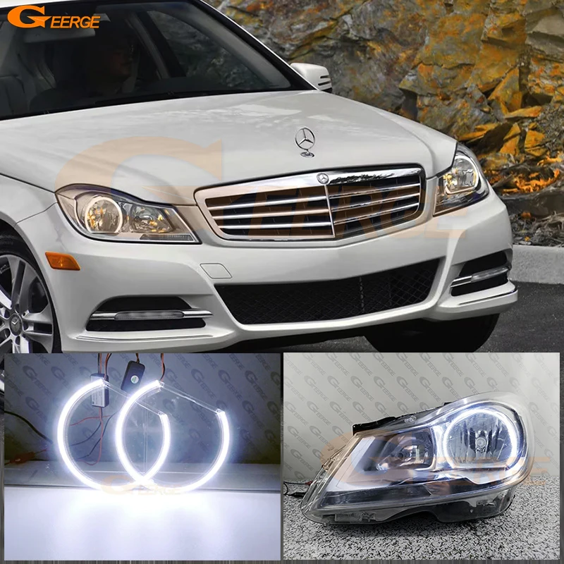 

For MERCEDES BENZ C Class C204 S204 W204 Facelift 2011 2012 2013 2014 Day Light Ultra Bright COB Led Angel Eyes Kit Halo Rings