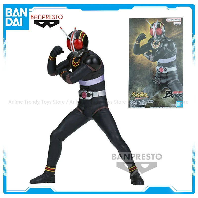 In Stock Bandai Original Hero's Brave Statue Figure Kamen Rider Black RX Anime Figure Toys For Boys Children Birthday Gifts