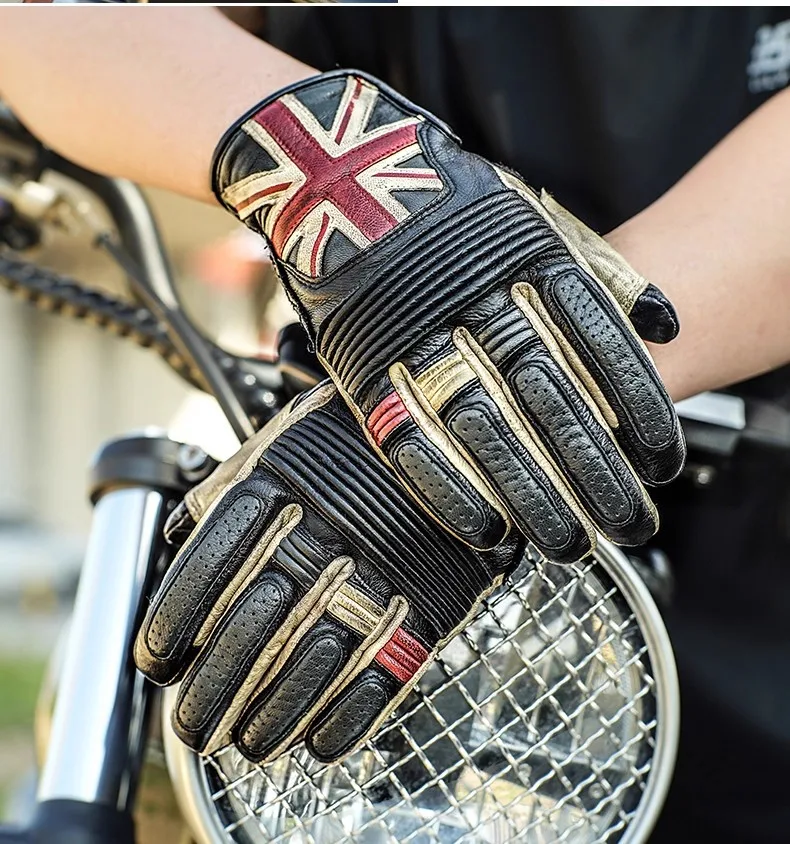 

Uglybros Retro Genuine Leather Motorcycle Gloves Scooter Moto Gloves Spring Summer Breathable Protective Unisex Touch Scree