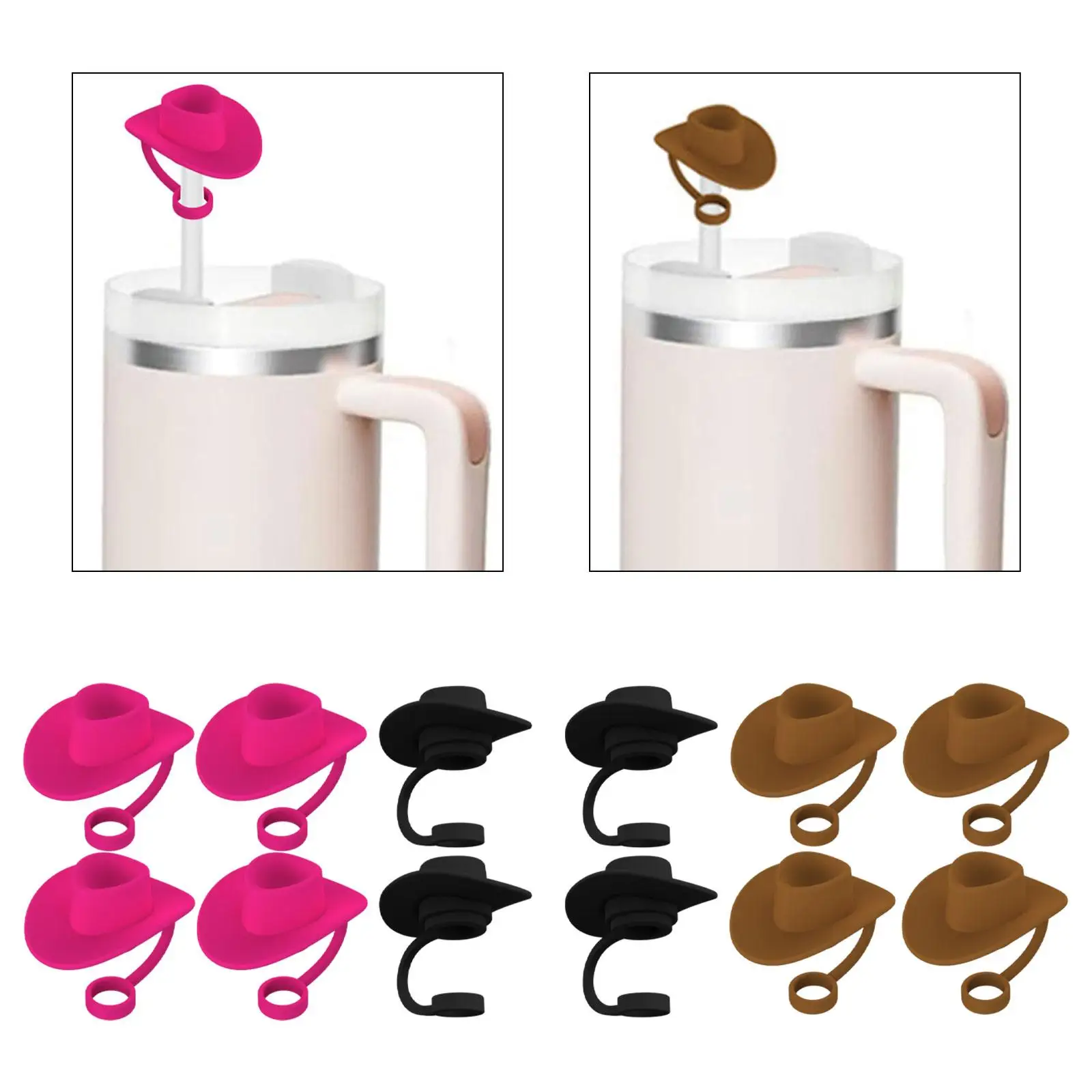 Pack of 4 Covers, Stoppers, Novel Airtight Closure, , Dust Cowboy Hat Shape for Pick