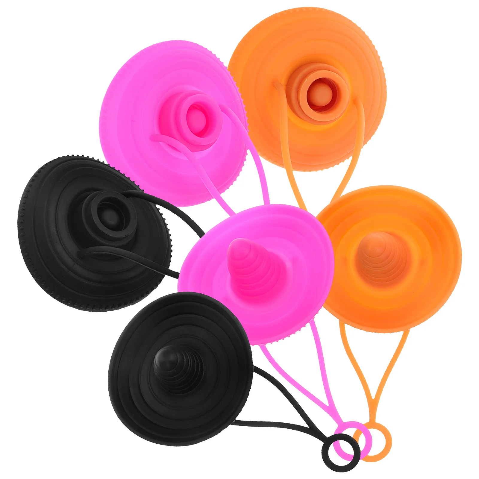 

6pcs Silicone Straw Cap Leak Proof Tips Straws Fisherman Hat Fruit Decor Straw Covers Protective Charms Easy Storage