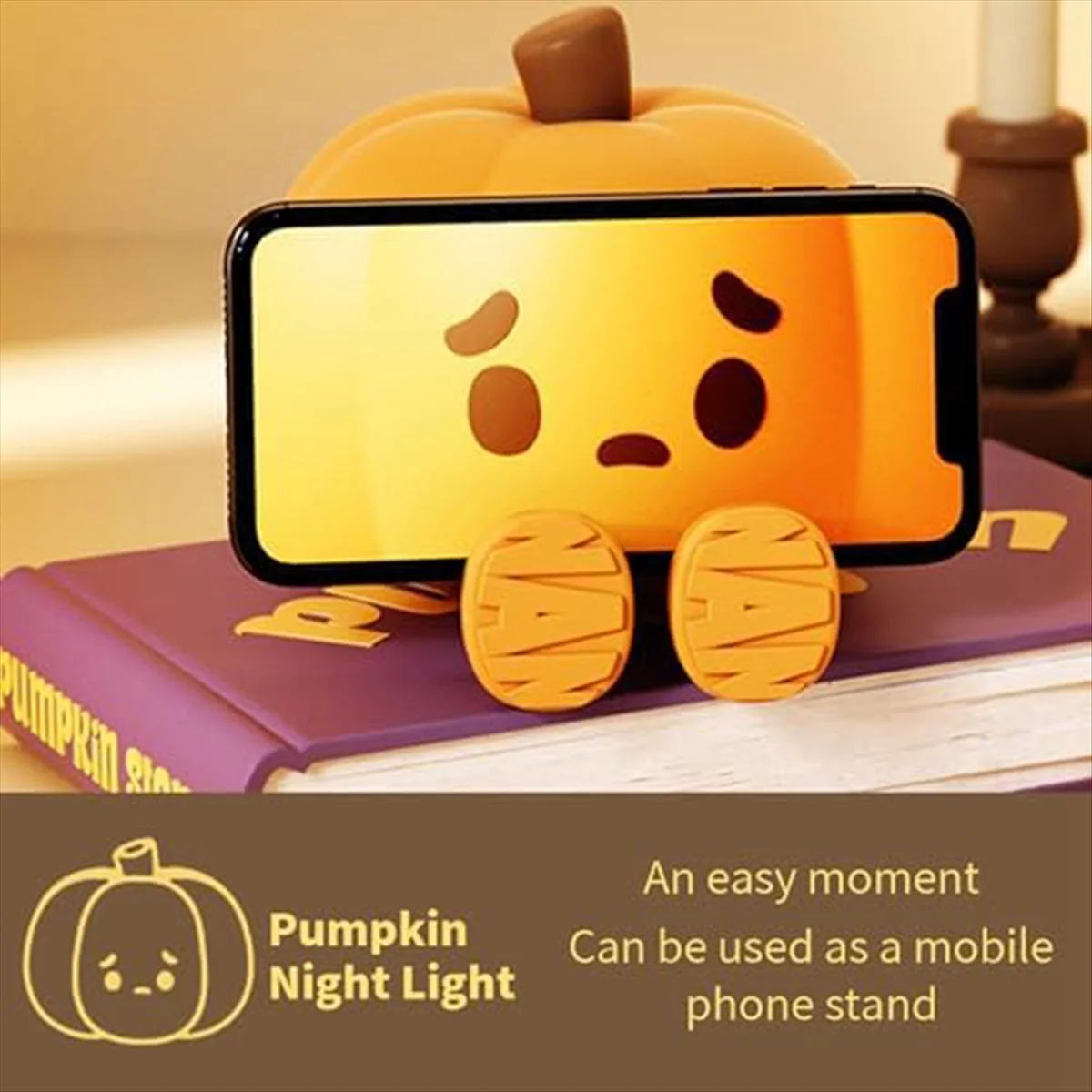 Halloween Pumpkin Night Light Cute Soft Silicone Safe Lamp Decorations Timing Dimmable Bedside Decor Kids Babies Halloween Gifts