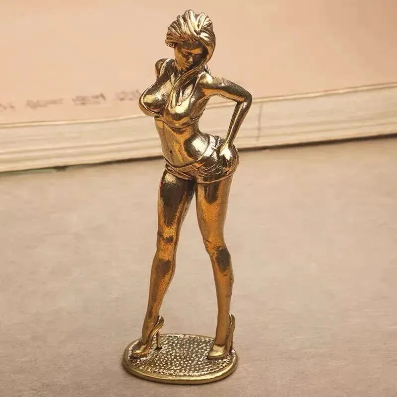 4 inch Solid Brass Plump Leggy Beauty Sexy Hot Body Model Ornament Model Statue