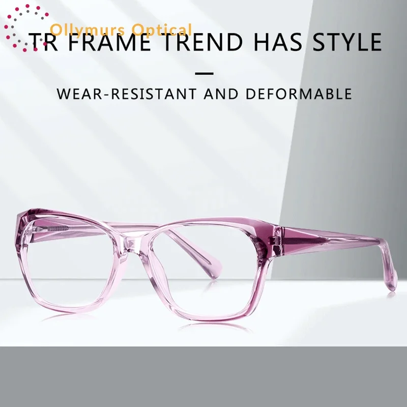 OLLYMURS موضة جديدة مكافحة الضوء الأزرق Lage إطار نظارات النساء وصفة طبية نظارات للقراءة قصر النظر البصرية نظارات مخصصة