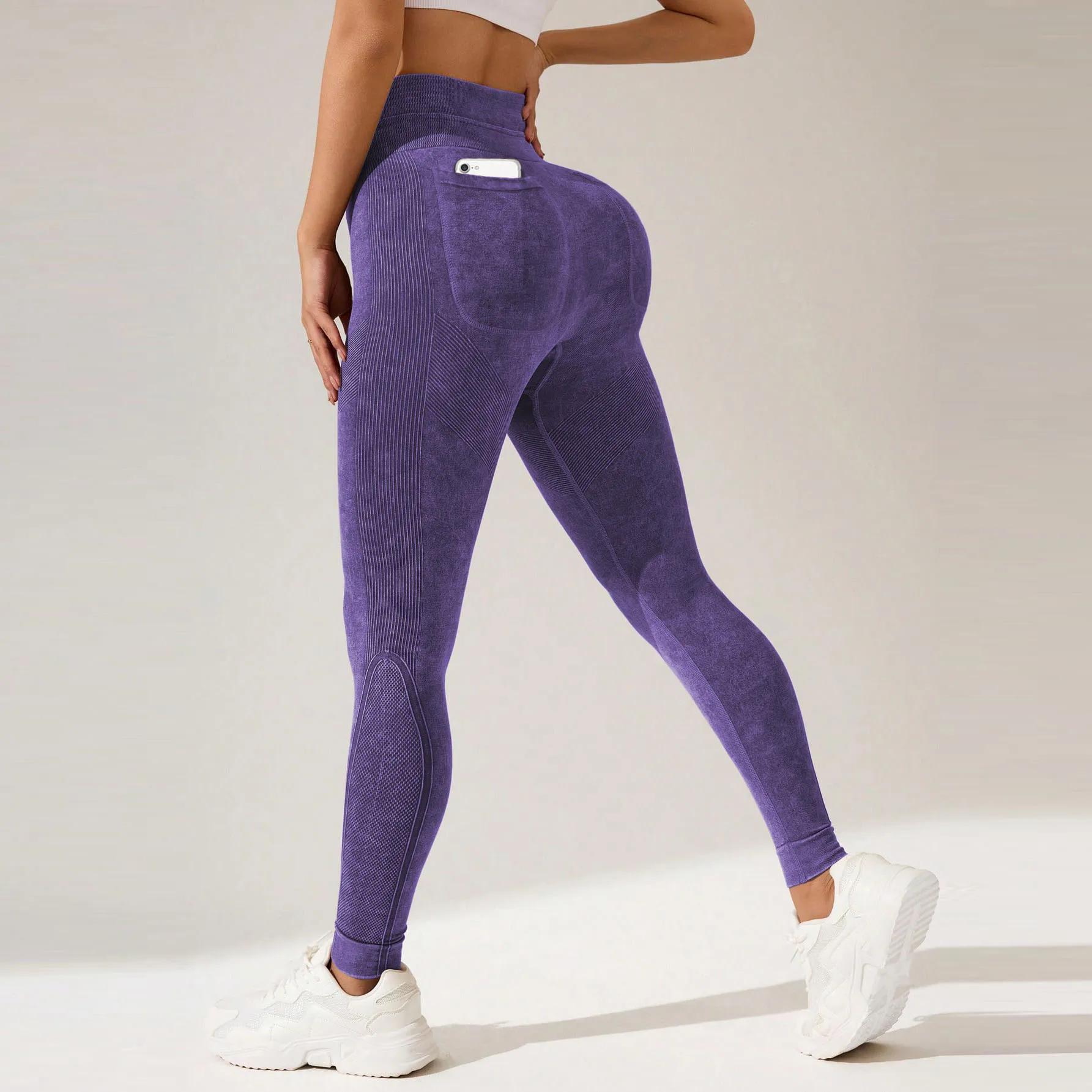 Dames Gymleggings met zakken Elastische fitness Atletische training Yogabroeken Oefening Leggins Outdoor Sportleggings