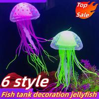 Artificial Swim Effect Jellyfish Aquarium Decoration Fish Tank Underwater Live Plant Luminous Ornament Aquatic Landscape