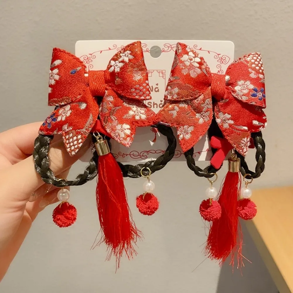 New Red Antique Chinese Style Hair Clip Tassel Traditional Retro Hanfu Accessories Children's Hair Clip Girl's Accessory
